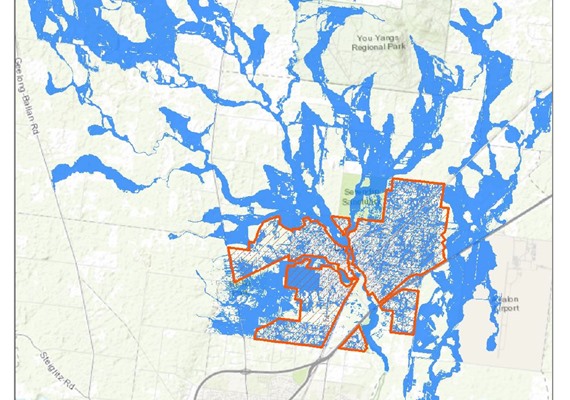 Lara 1%AEP flood extent (Lara Flood Study)