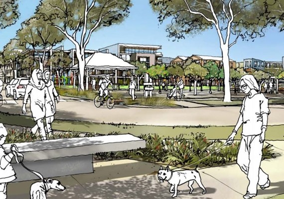 Indicative concept central cultural park (Source - Saleyards Precinct Plan June 2021)