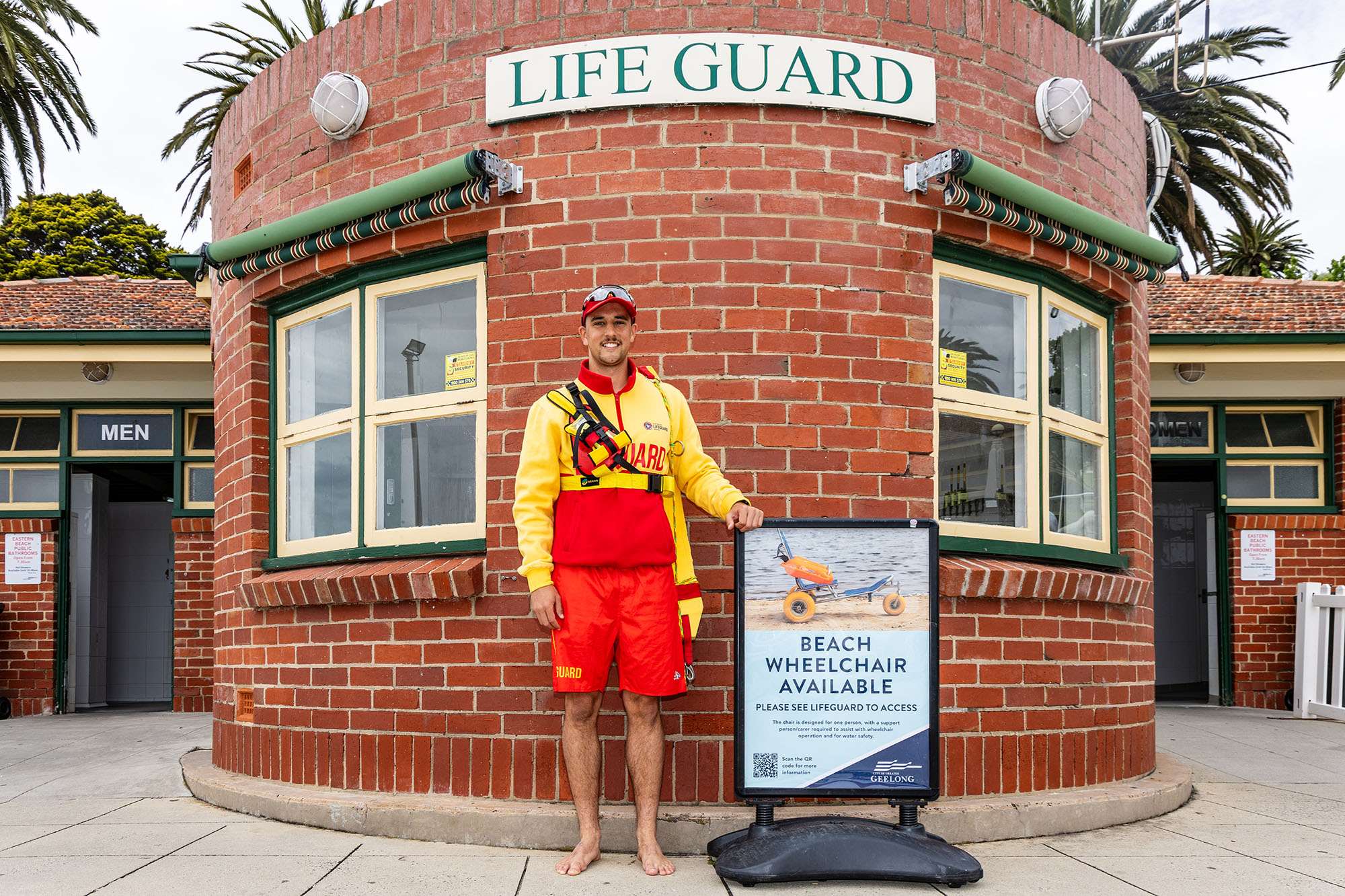 Lifeguard Tim at the Eastern Beach precinct