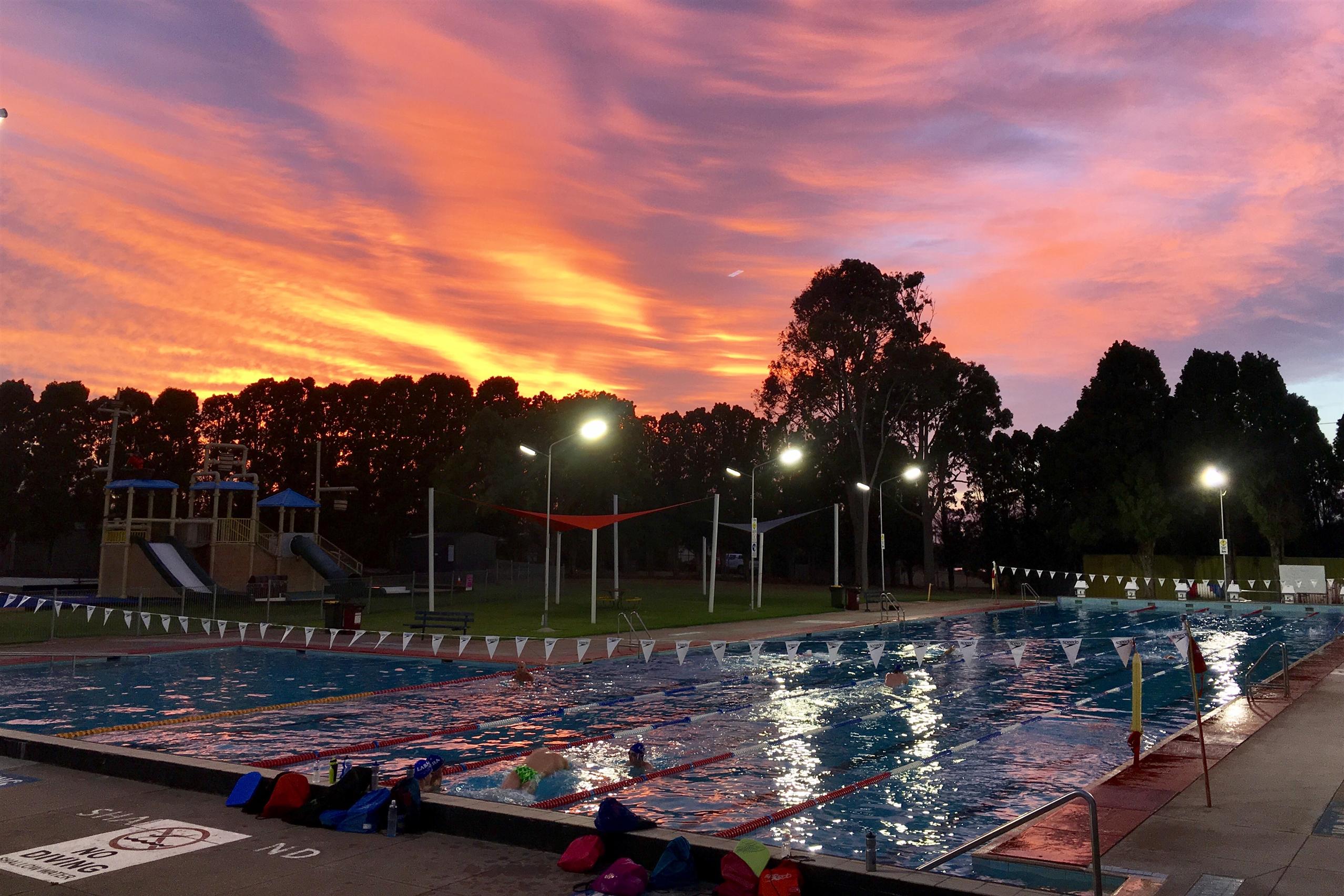 Lara pool sunset