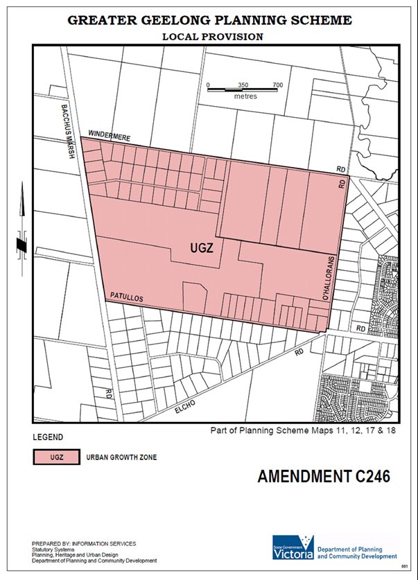 Amendment C246 - Local Provision Map showing Urban Growth Zone