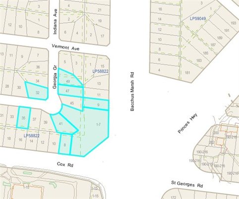 Map showing subject site and location of objectors in relation to this site