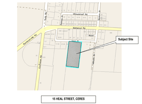 Appendix 4-2: Locality Map for subject site 15 Heal Street Ceres