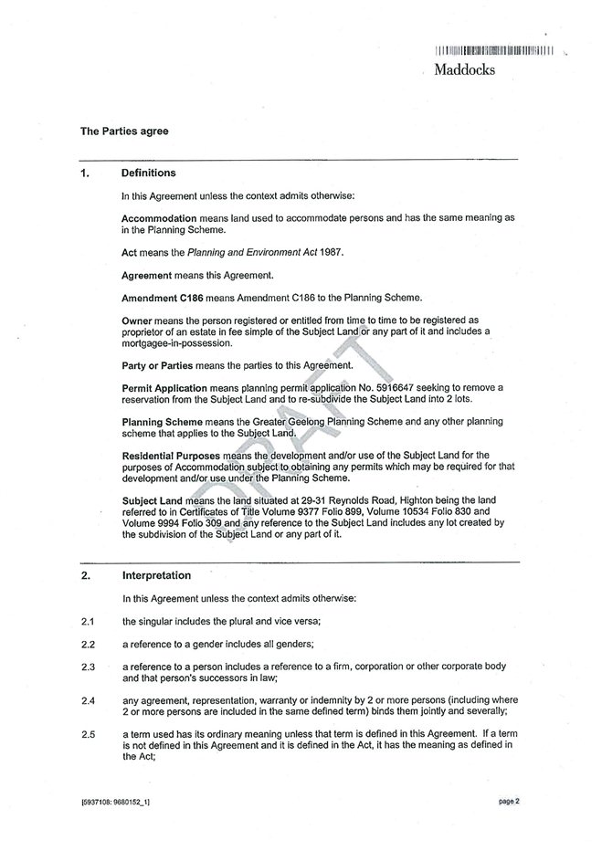 Appendix 4-3 Section 173 Agreement