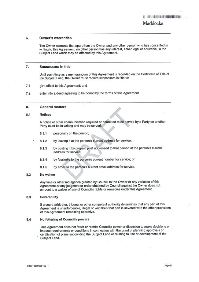 Appendix 4-3 Section 173 Agreement