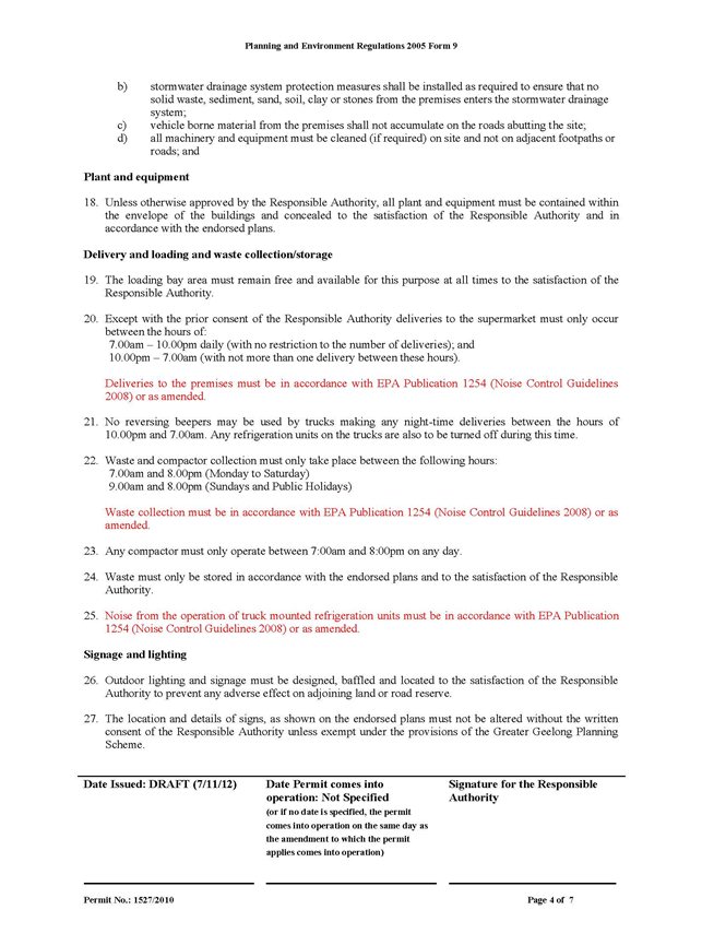 Updated draft Planning Permit - page 4