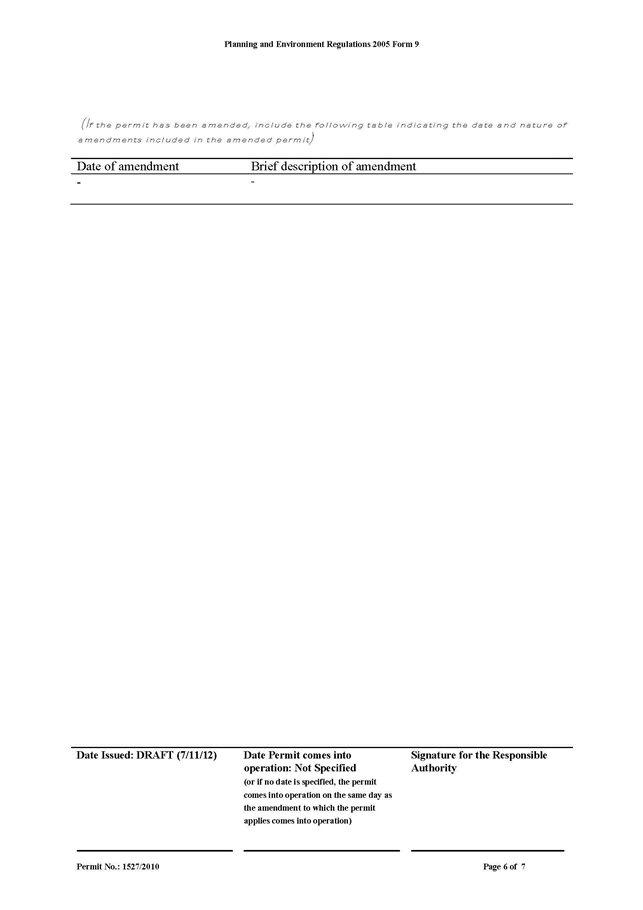 Updated draft Planning Permit - page 6