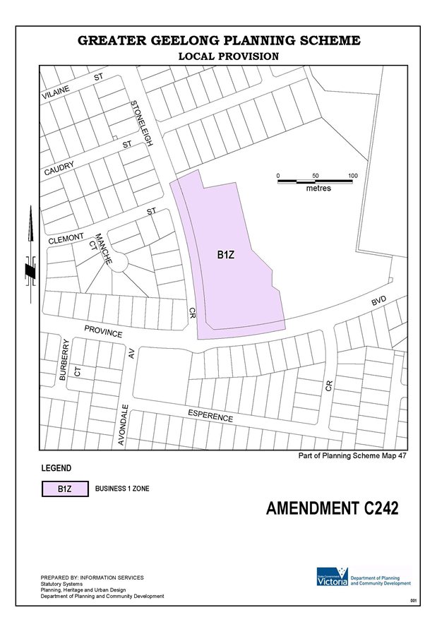 Proposed Business 1 zone