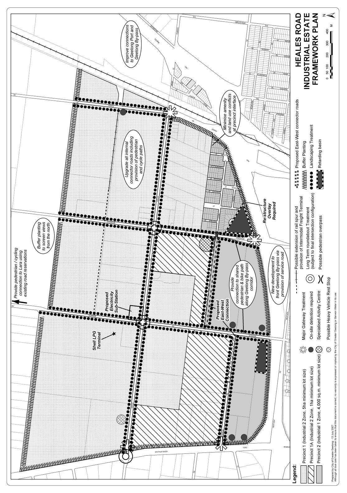 Heales Road Industrial Estate Framework Plan map