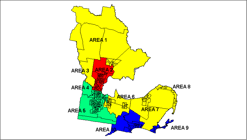 Colour coded gaming areas within City of Greater Geelong