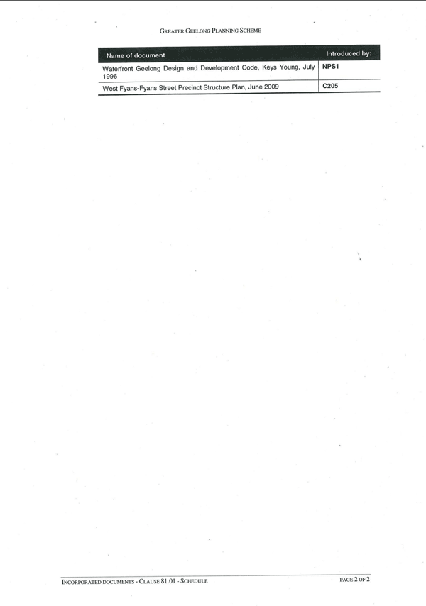 Schedule  to Clause 81.01 - page 2
