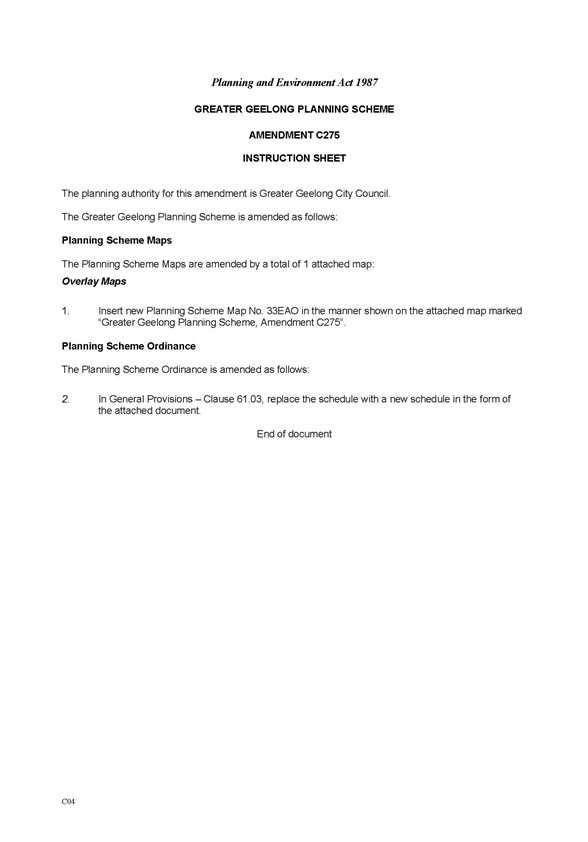 Amendment documentation - page 1