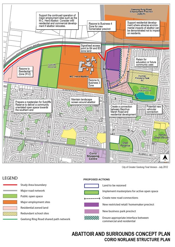 Abattoir & Surrounds Concept Plan (from Corio Norlane Structure Plan)