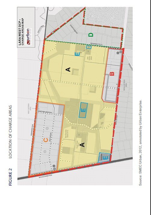 Exhibited Lara West DCP Main Catchment Area & Charge Areas