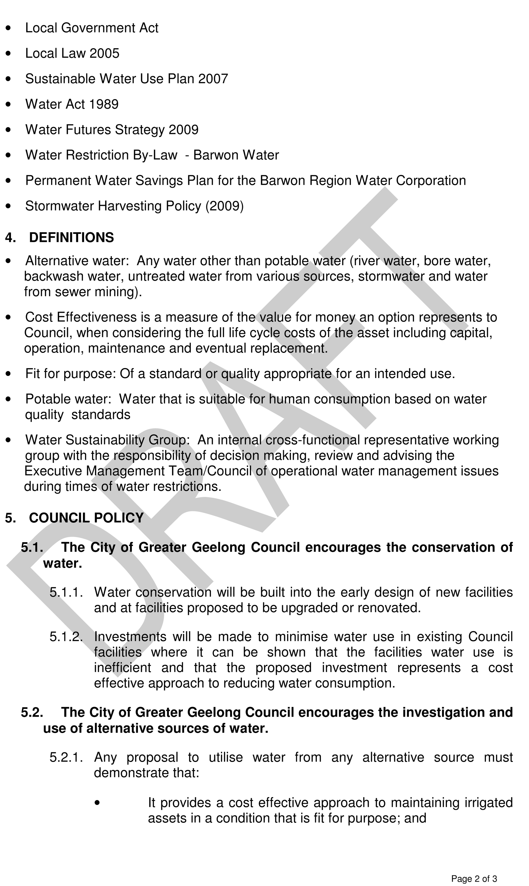 Water Management Policy - Page 2