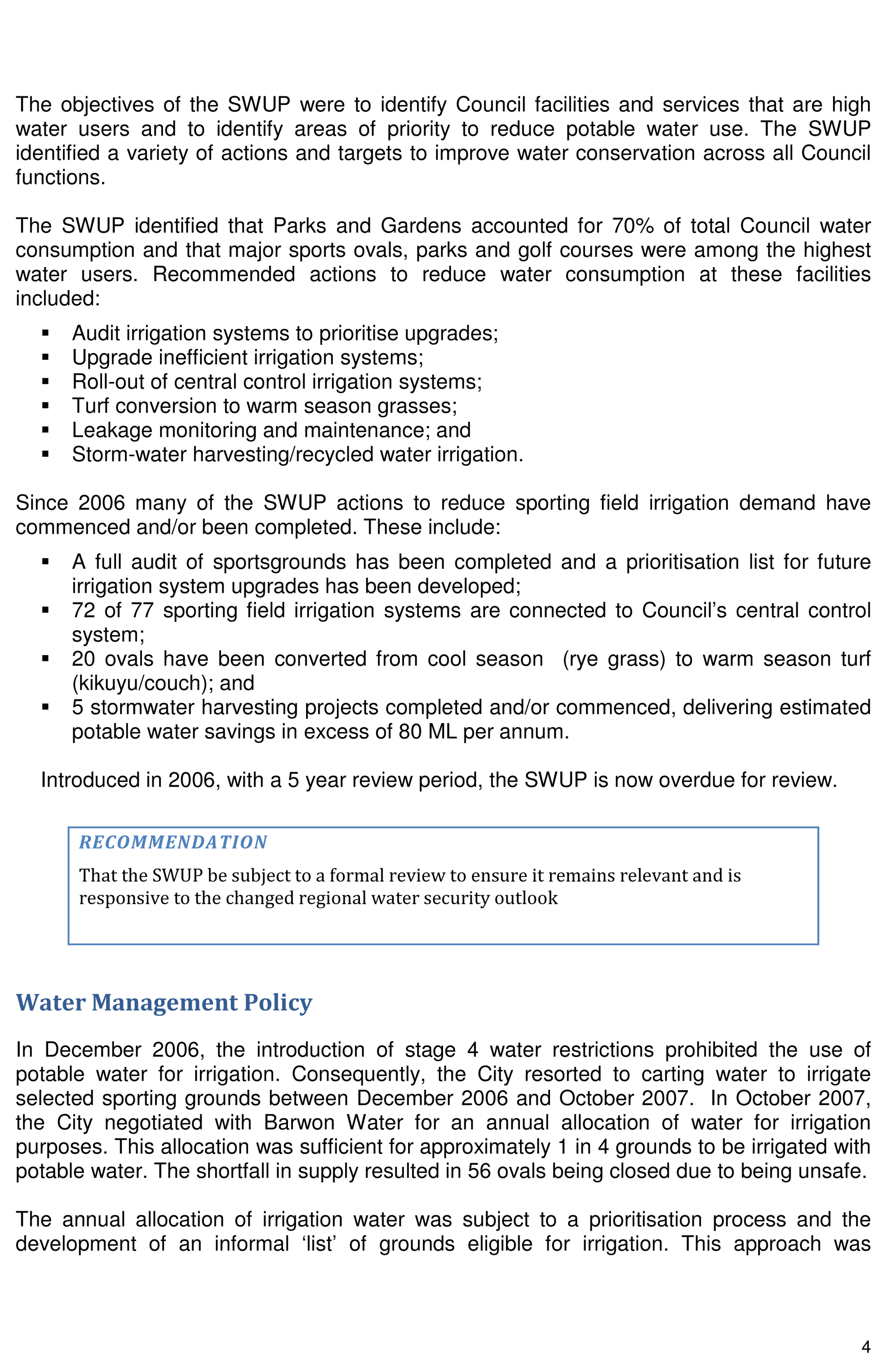 Irrigation Management Discussion Paper - Page 4
