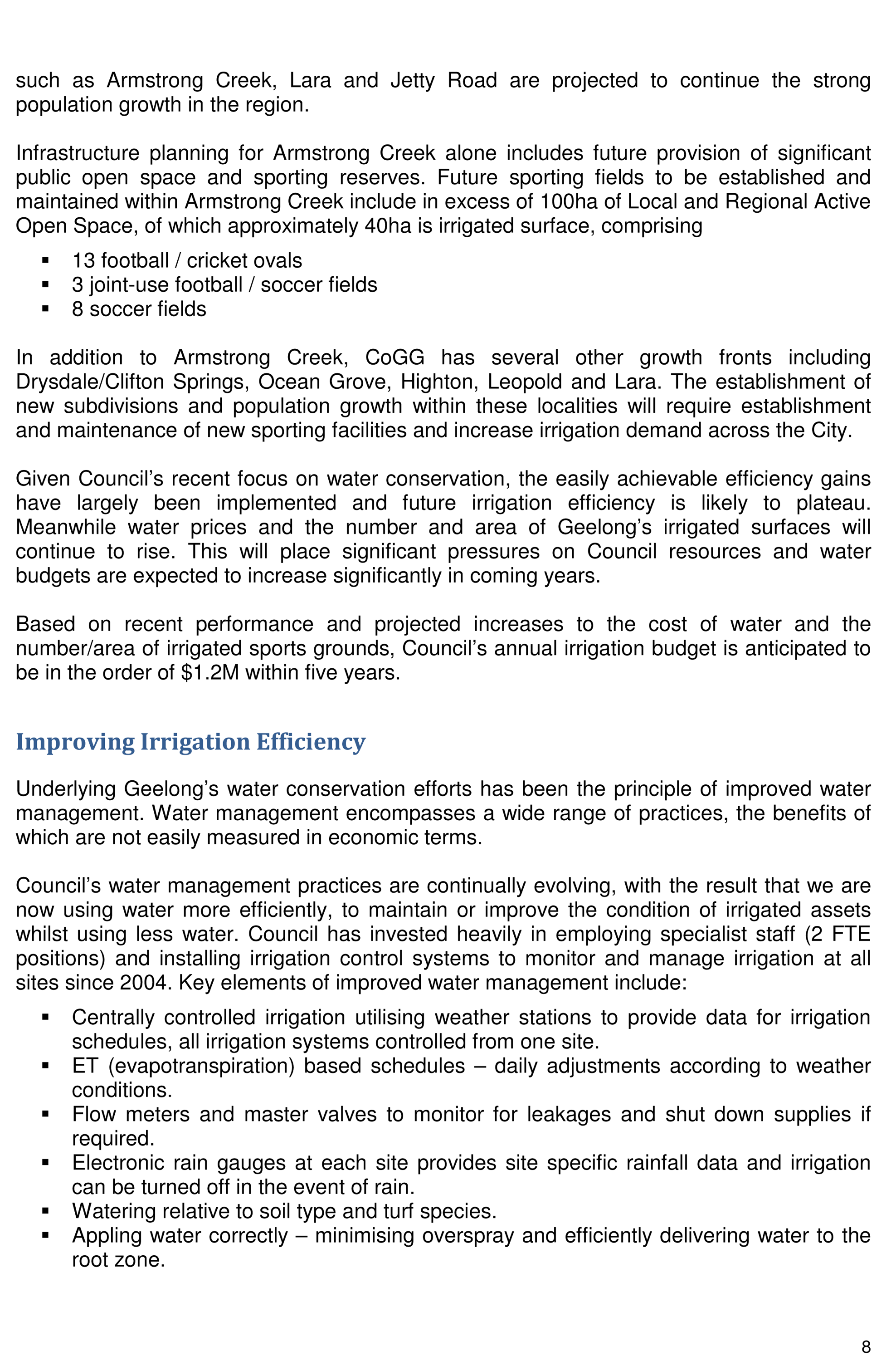 Irrigation Management Discussion Paper - Page 8
