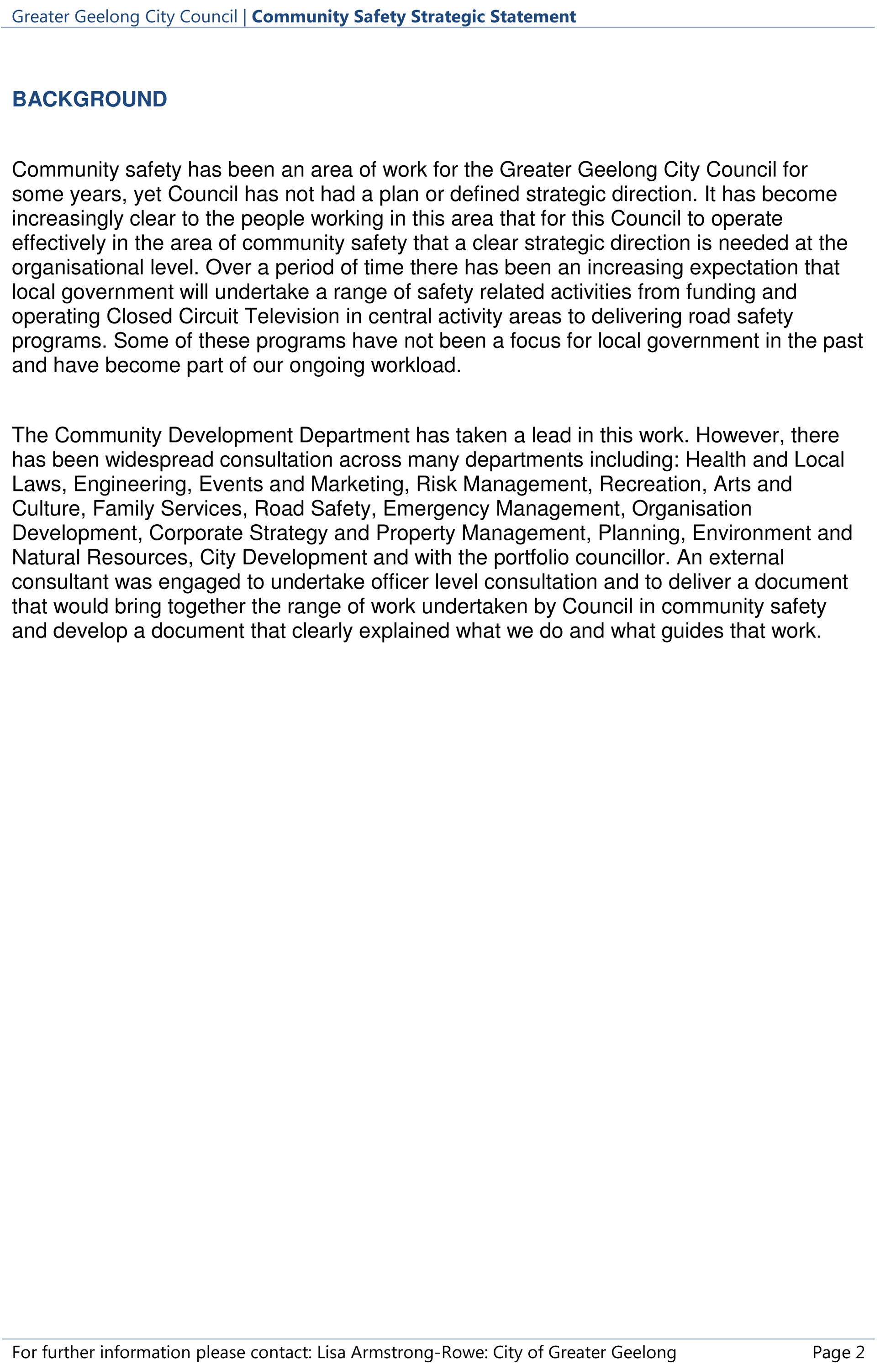 Community Safety Strategic Statement - Page 2