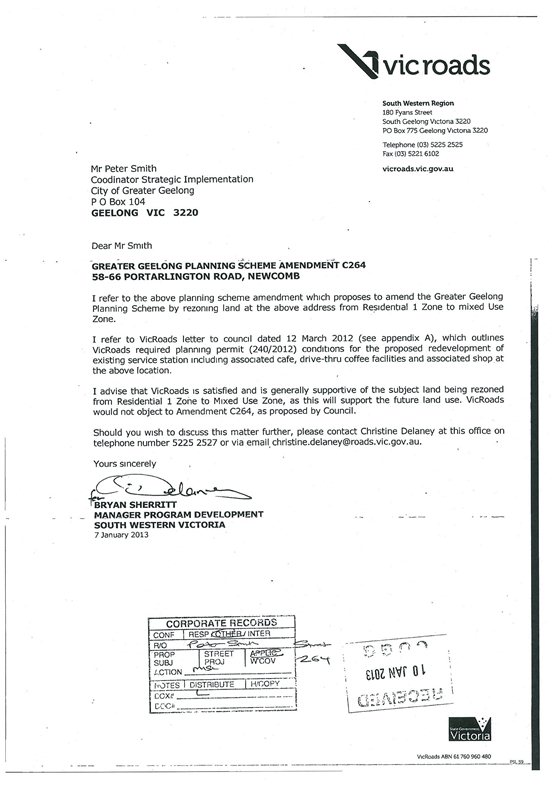 Submissions received - Vicroads
