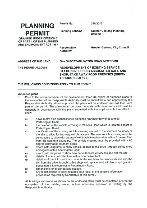 Planning Permit 240/2012 - page 1