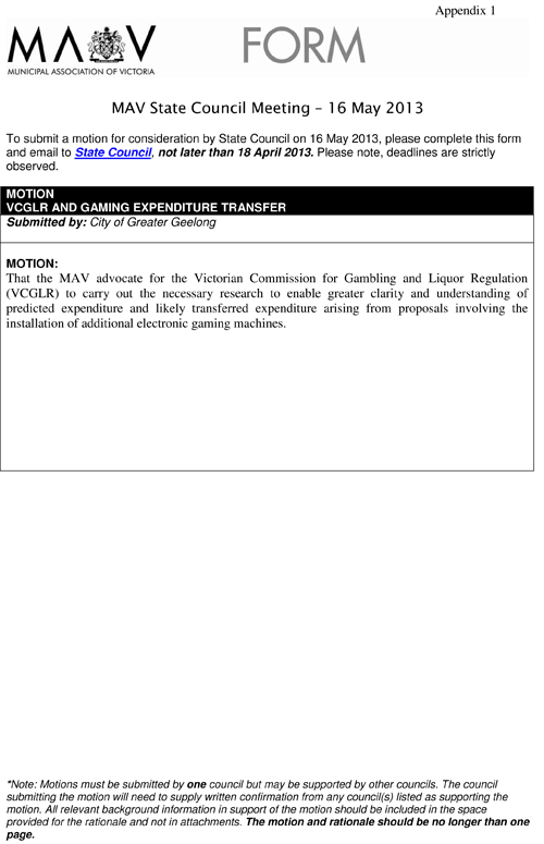 MAV form - page 1
