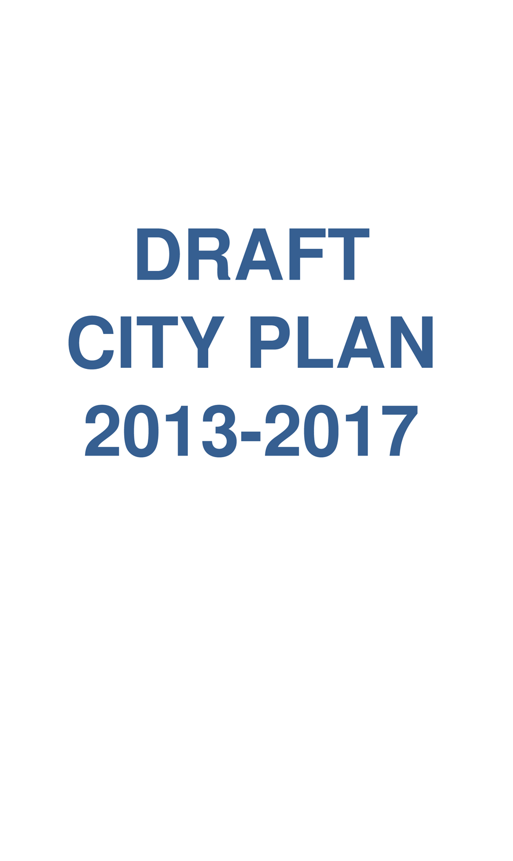 Draft City Plan 2013-2017 - Title page