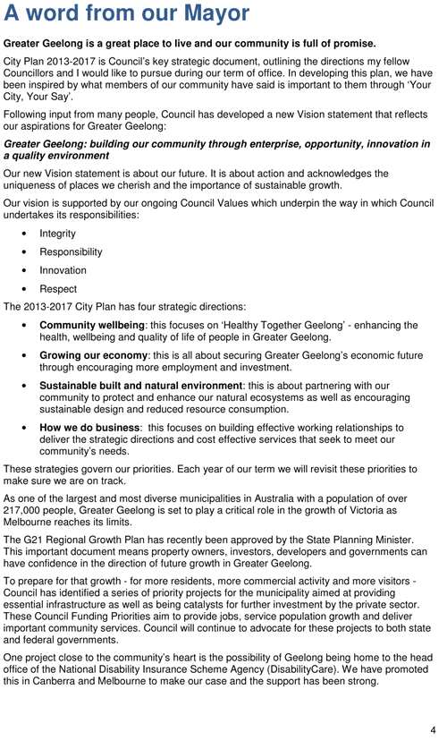 Draft City Plan 2013-2017 - Page 4