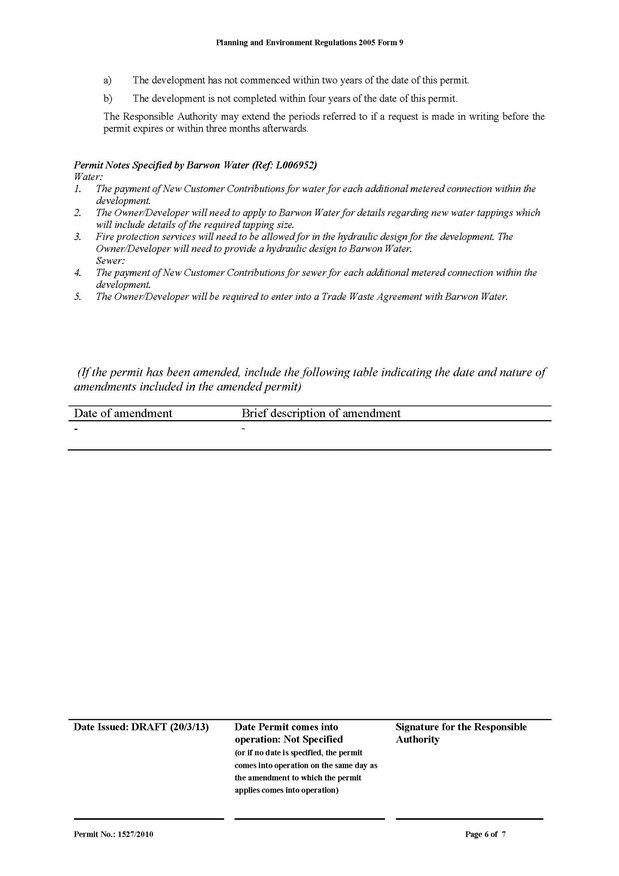 Planning Permit (Draft) - (Page 6 of 7)