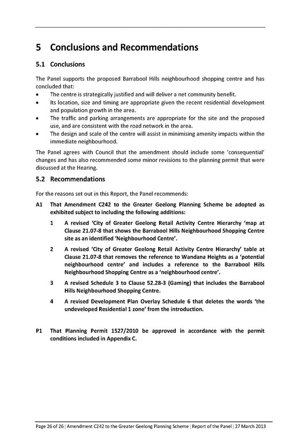 C242 Panel Report- Conclusions & Recommendations