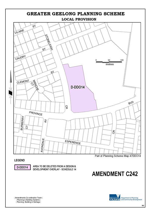 Local Provision - Area to be deleted from a design and development overlay - Schedule 14