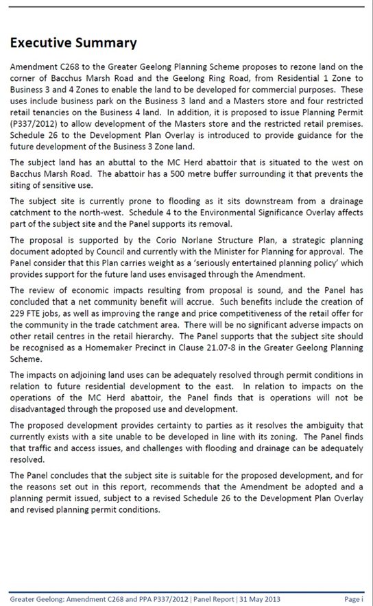 council-minutes---23-july-2013-7.jpg Appendix 3 – Panel Report – Executive Summary, Conclusions and Recommendations - Page 1