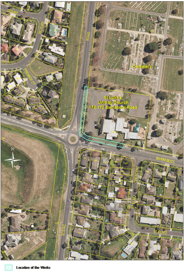Map showing location of works