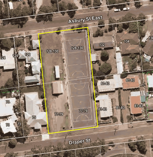 Aerial image showing land proposed to be sold