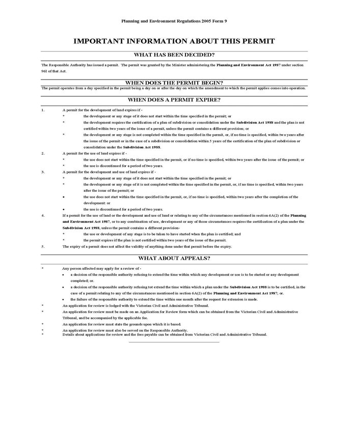 Appendix 5 Updated Draft Planning Permit- changes shown in red text - page four