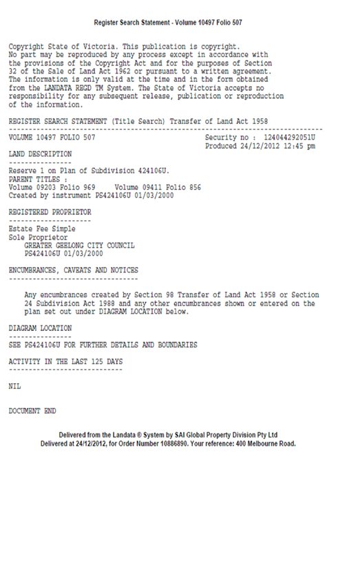 Register Search Statement - Volume 10497 Foio 507