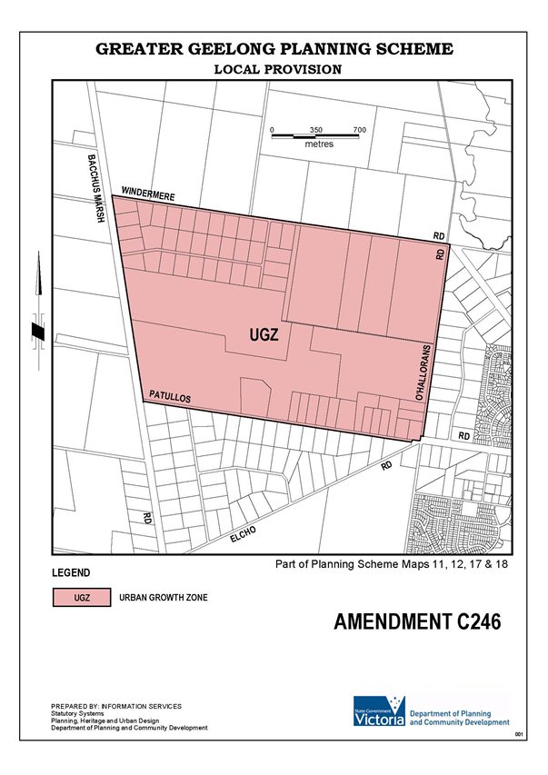 Map of amendment C246 - sone UGZ