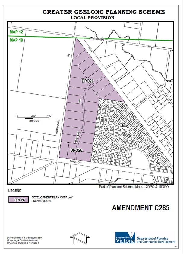 Appendix 2: Proposed Greater Geelong Planning Scheme Map Changes - Developmet Plan Overlay - Schedule 26