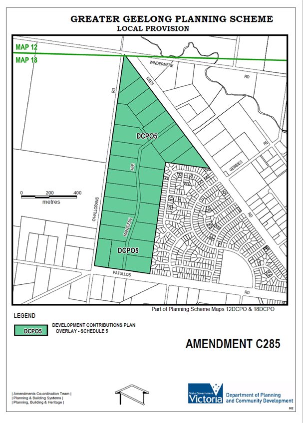 Appendix 2: Proposed Greater Geelong Planning Scheme Map Changes - Development contributions Plan Overlay - Schedule 5