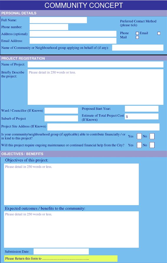 Community Concept Form