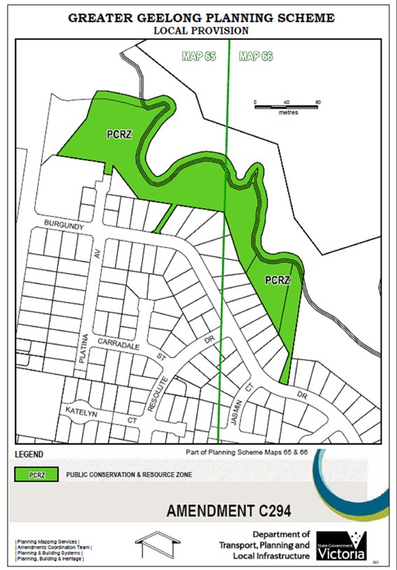 Local Provision Amendment C294 - Public Conservation and Resource Zone - part of Planning Scheme Maps 65 and 66