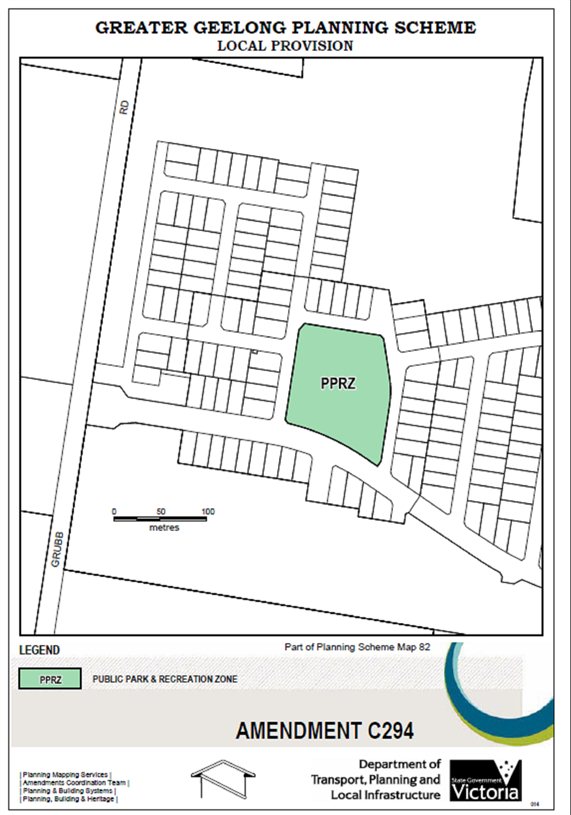 Local Provision Amendment C294 - Public Park & Recreation Zone - part of Planning Scheme Map 82