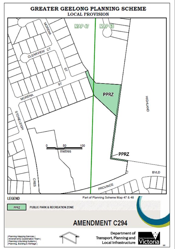 Local Provision Amendment C294 - Public Park & Recreation Zone - part of Planning Scheme Map 47 and 48