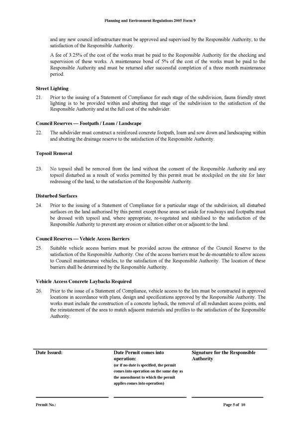 Planning Permit 1185/2013 Page 5 of 10