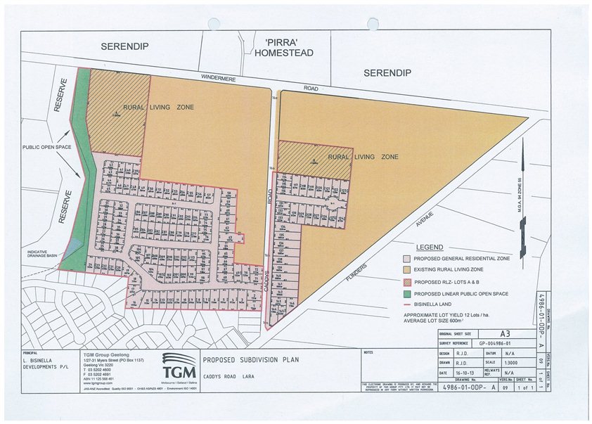Proposed subdivision layout