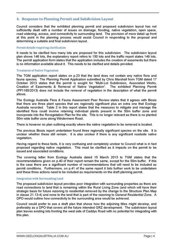 Council submission to Amendment C293 and Planning Permit Application 1185/2013 - Page 4