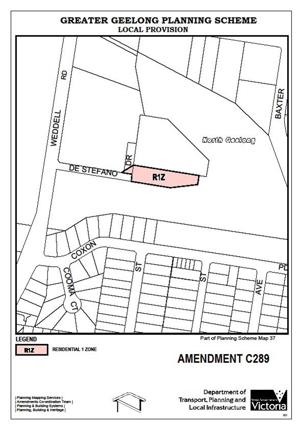 Amendment C289 - Residential 1 Zone map