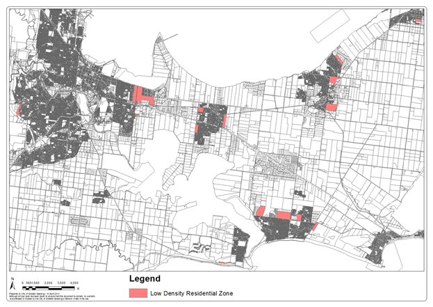 Map 1 – Location of the Low Density Residential Zone in Geelong and on the Bellarine Peninsula