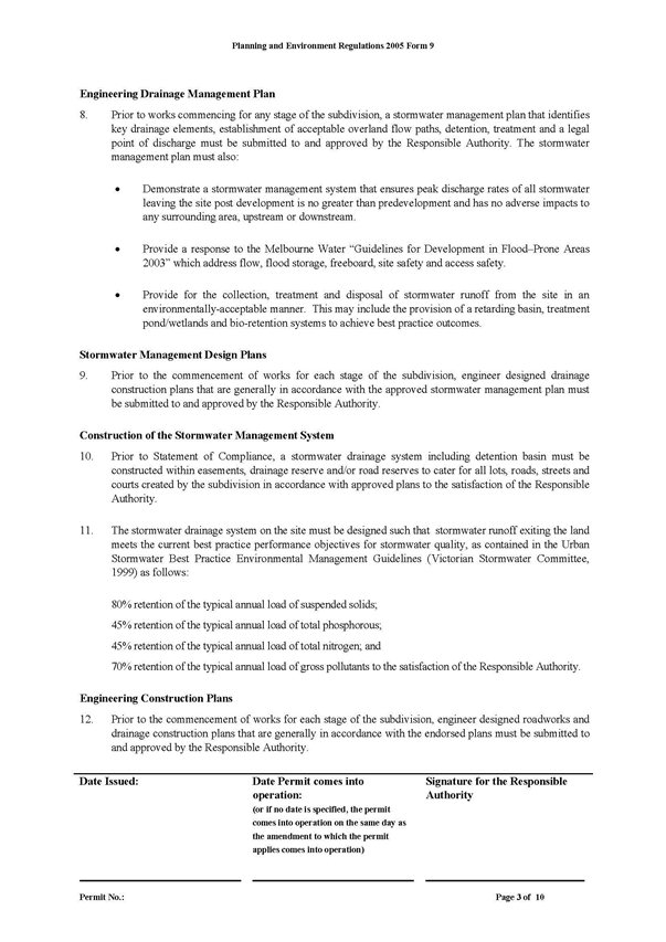 Planning Permit 1185/2013 Page 3 of 10