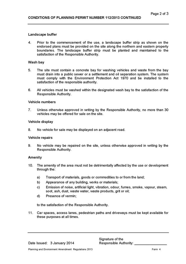 Planning Permit 112/2013 - page 2 of 3