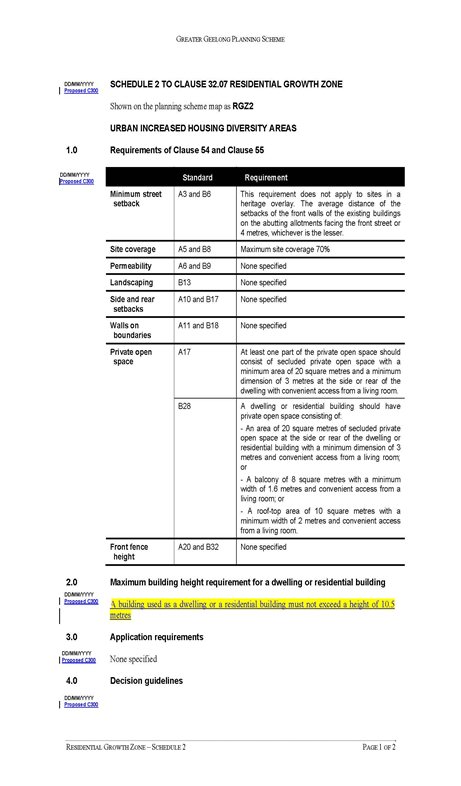 Updated Schedule 2 to Clause 32.07 Residential Growth Zone - page 1 of 2